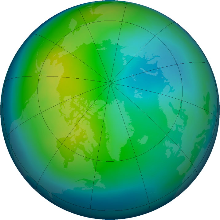 Arctic ozone map for November 2005